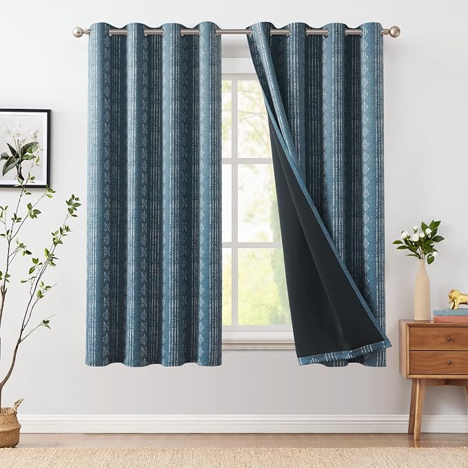 jinchan Boho Blackout Curtains 63 Inch Length by JINCHAN