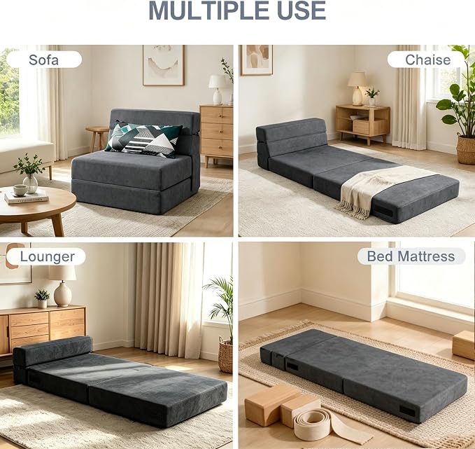 Foling Sofa Bed Convertible Sleeper Chair, Fold Out Chair Bed - Image 3
