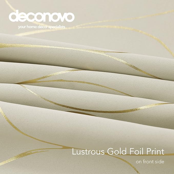Deconovo Curtains for Living Room, Pattern Blackout Curtains 108 Inch Long | - Image 8