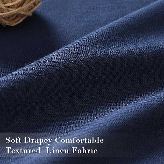 Joywell 100% Blackout Extra Long Linen Curtains 120 Inches Long - Image 4
