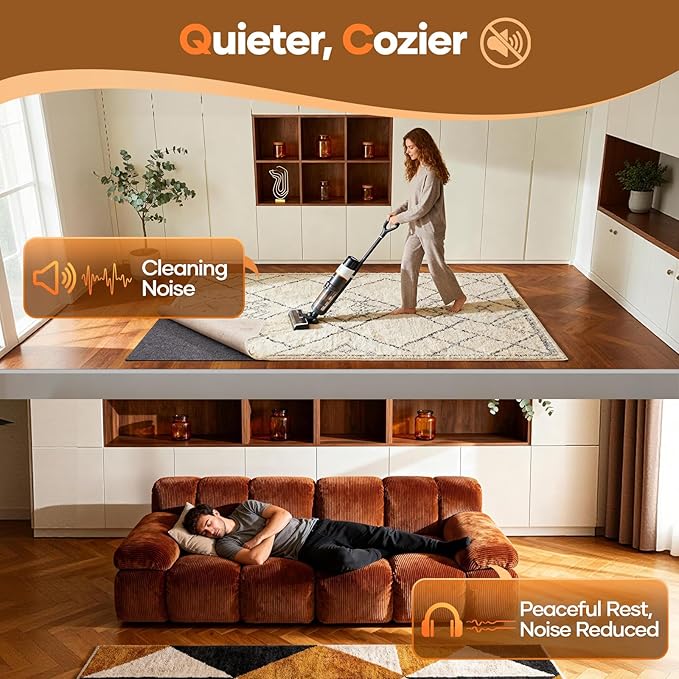Veken Non Slip Cushioned Rug Pad Gripper 5 x 7 Ft, Felt and Silicone Backing, Thick Carpet Liner for Hardwood Floors and Finishes, Under Area Rugs Anti Skid Mat, Keep Rugs Safe and in Place, 1/8 inch
