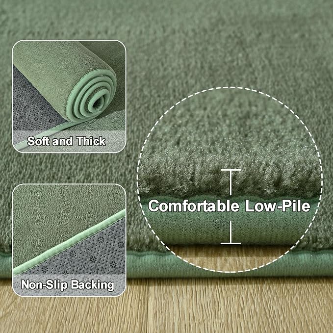 Sage Green Round Area Rugs 4ft Circle Rugs - Image 3