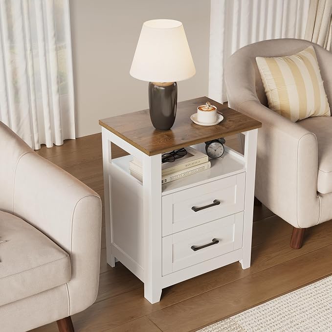Decofy Farmhouse 2-Drawer Nightstand - Image 6