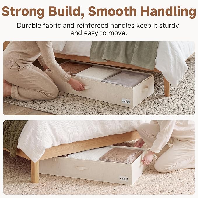 StorageWorks 6 Inch Low Profile Under Bed Storage Containers - Image 4