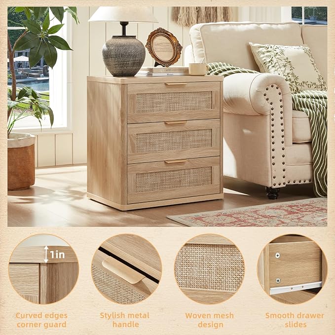 LEYAOYAO Rattan 23" Nightstands Set of 2 - Image 6
