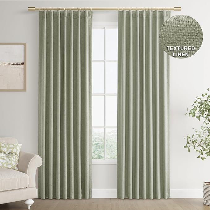 Joywell 100% Blackout Linen Curtains 90 Inches Long - Image 9