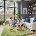 Fluffy Rug Shag Area Rug, Grass Green 3x5 Area Rugs by Junhejiamei