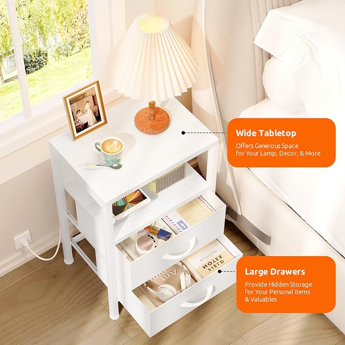 Lazzanto Night Stand with Charger Station - Image 5