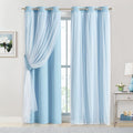 Bujasso Sky Blue 80% Blackout Curtains by Bujasso