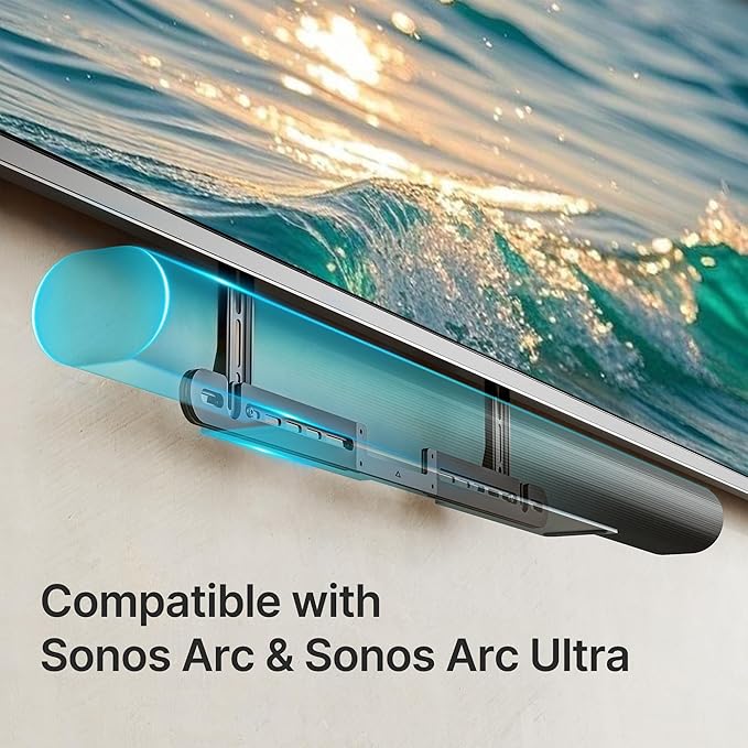 PEGZONE Soundbar TV Mount Compatible with Sonos Arc & Sonos Arc Ultra,Hold 22 Lbs, Soundbar Mount for TV for Surround Sound,Two Installation Options,Black