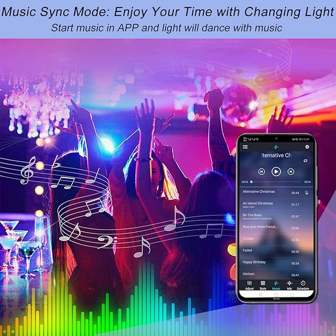 Sunity LED Strip Light Controller with APP, Music Sync and IR Remote for Upgrading 4-pin 10mm Led Lights Strip to Bluetooth Connection