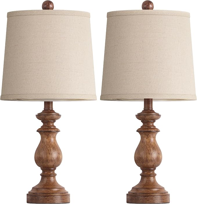 Traditional Table Lamp Set of 2, Rustic Farmhouse Table Lamps - Image 2