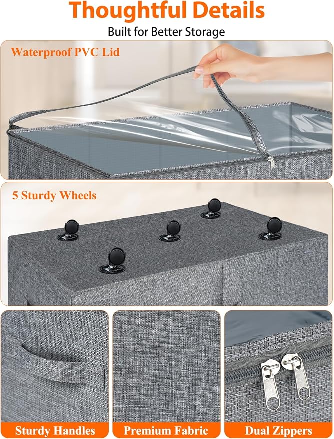 punemi 10 inch Tall Under Bed Storage Bins - Image 6