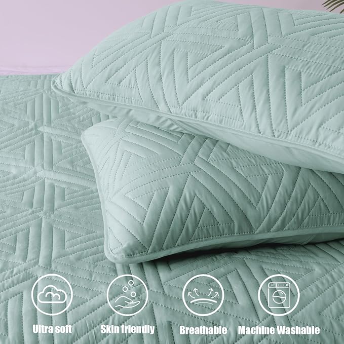 Whale Flotilla Soft Geometric King Quilt Set - Image 7