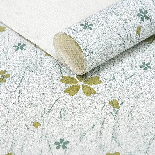 RAY STAR 18X96 Inch Shelf Liner for Kitchen Cabinets, Non-Adhesive Cabinet Liner Washable, PVC Drawer Liner for Dresser Non-Slip Bathroom (Green-Floral)(2 Roll)