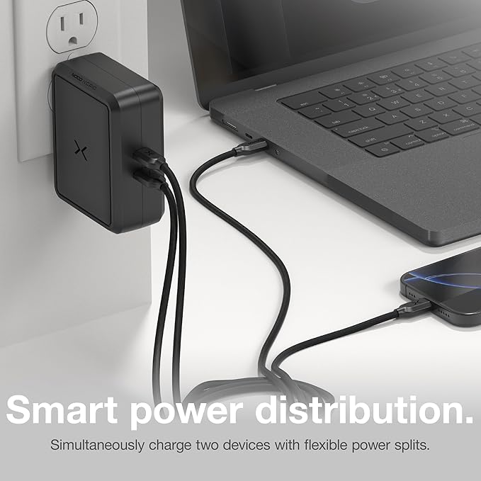 NOCO XGrid X140: 140W USB-C Charger – Dual Port GaN Power Adapter with PD 3.1, QC 5.0, and PPS – Fast Charging with Smart Power Distribution – Foldable Wall Plug, UL Listed