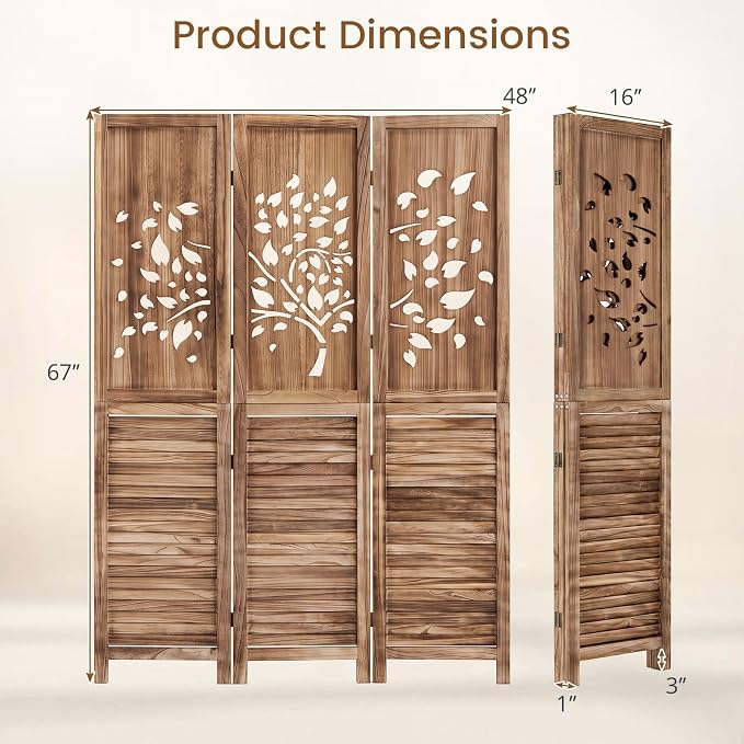 GIANTEX 3 Panel Folding Room Divider - Image 7