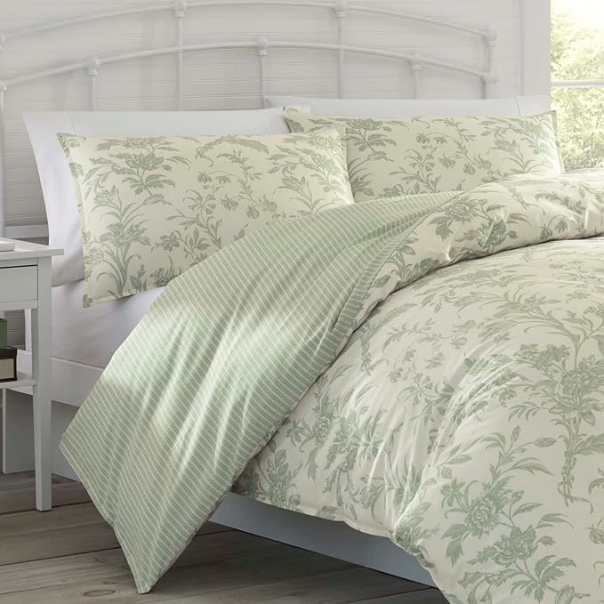 Laura Ashley - Twin Comforter Set, Soft & Reversible Cotton Bedding, Medium - Image 3