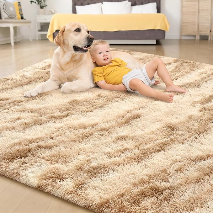 Soft Fluffy Rugs for Living Room, 5x8 Shaggy Area Rug for Bedroom, Modern Shag - Image 4