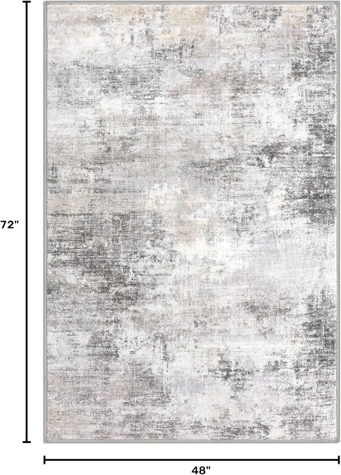 Abstract Area Rug 4x6 Ft Washable Rugs - Image 2