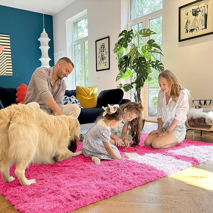 OLANLY 2x3 Machine Washable Small Bedside Rug, Soft Fluffy Shaggy Entryway - Image 7