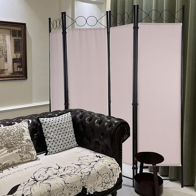 FDW 4 Panel Room Divider and Folding Portable Partition Screen, 6FT Wall - Image 2
