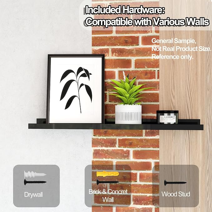 Black Floating Shelves for Wall Decor, 32 in Shelf - Image 8