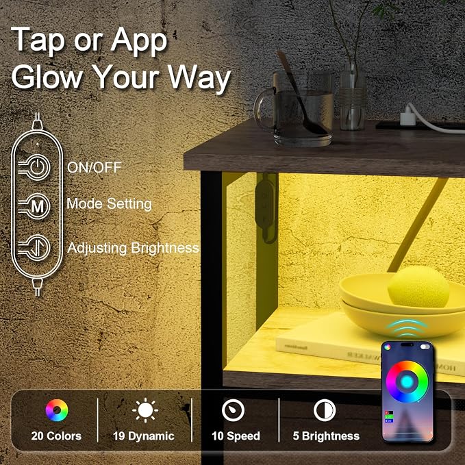 Night Stand, LED Nightstand - Image 7