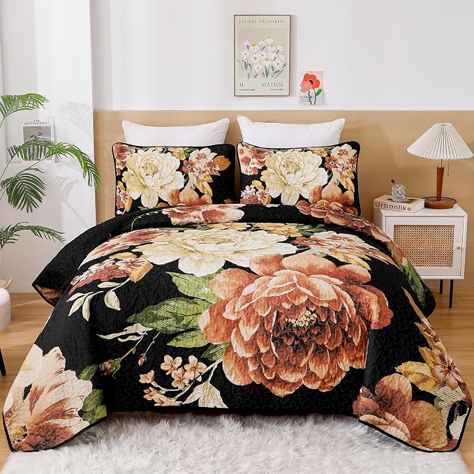 WONGS BEDDING Quilt Queen Size, Soft Microfiber Lightweight Farmhouse Bed Cover by WONGSBEDDING
