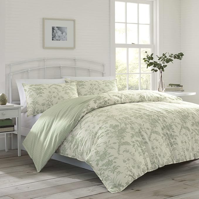 Laura Ashley - Twin Comforter Set, Soft & Reversible Cotton Bedding, Medium - Image 2