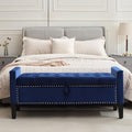 Velvet Storage Ottoman Bench, Modern Entryway Ottoman Bench by CreekVista