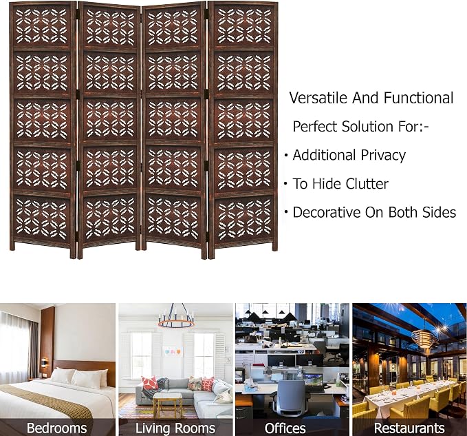 COTTON CRAFT Room Divider Wood Screen - Image 5
