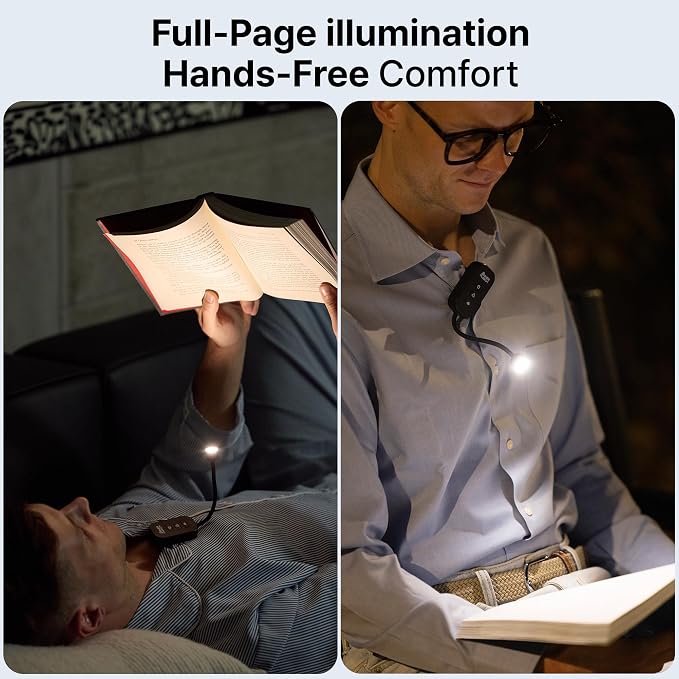 Clip-On Light for Clothes with Portable Case – Book Light, USB Rechargeable LED - Image 3