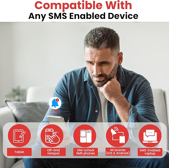 Instant Kini Safe Alert Wi-Fi Motion Sensor Alarm - Real-time SMS, Email, IFTTT - Great for Gun Safes, Cabinets, Home, Office - Easy Install, No Subscription, Long Lasting Rechargeable Battery