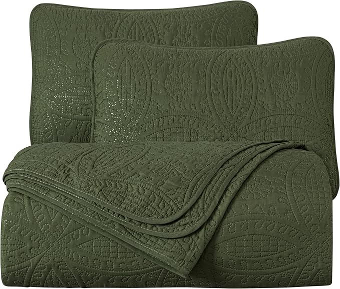 Chezmoi Collection Austin 3-Piece Oversized Bedspread Coverlet Set - Image 9