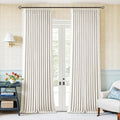 Ivory Beige White Pleated 100% Blackout Linen Curtains 90 Inches Long | Memory by Twodrapes