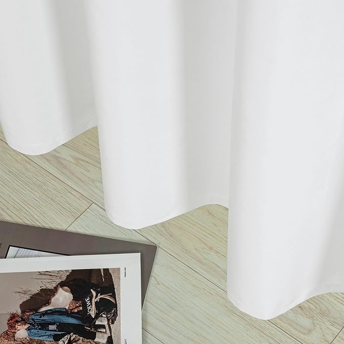 YoungsTex White Linen 100% Blackout Curtains - Image 9