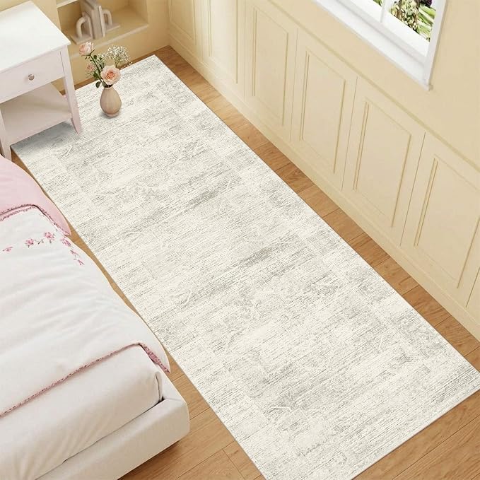 Latte&Fog 2.6x8 Washable Hallway Runner Ivory Rug - Image 4