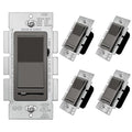 BESTTEN 5 Pack Matte Brown Dimmer Light Switch, Single Pole or 3-Way, Compatible with Dimmable LED, CFL, Incandescent and Halogen Bulb, 120VAC, UL Listed