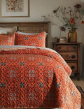 Boho Quilt Twin Set, 3-Piece Hand-Quilted Bedspread, Lightweight All Season by TEXSTEAD