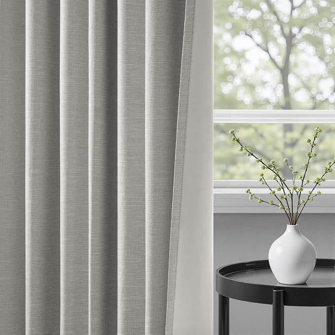 Topfinel 92 Inch Linen 100% Blackout Curtains 2 Panels - Image 5