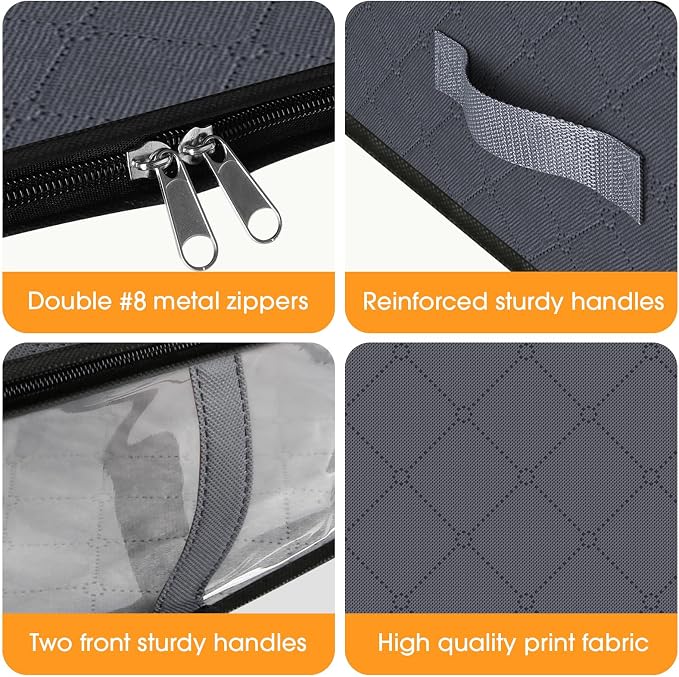 StorageRight Under Bed Storage Bags, 4 Pack, Comforters, Blankets and Seasonal - Image 5