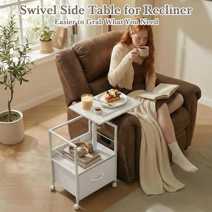 Faesun Swivel Lift Top Nightstand - Image 7