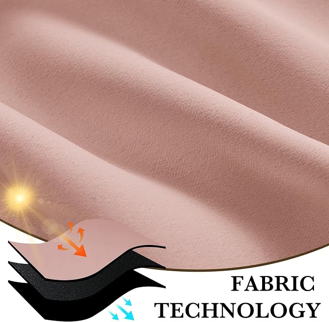 RYB HOME Bedroom Blackout Curtains 63 inches Long, 100% Blackout | Thermal - Image 7