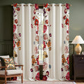jinchan Beige Floral Blackout Curtains 96 Inch Vintage Grommet 2 Panels | Room by JINCHAN