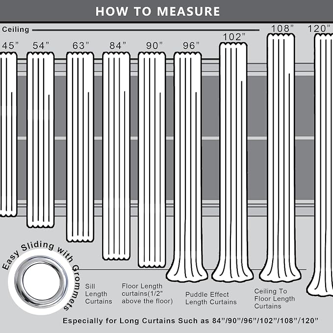 KOUFALL 63 Inch Length Brown Curtains 2 Panels - Image 3