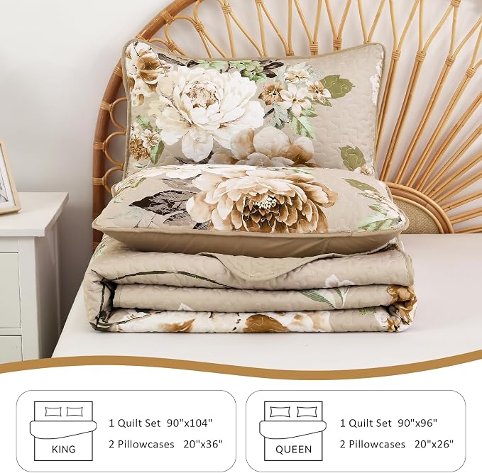 WONGS BEDDING Fall Quilt Queen Size, Soft Microfiber Reversible Bed Cover Set - Image 7