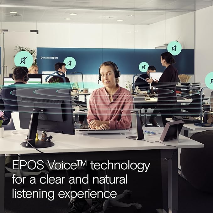 EPOS Impact 1060T ANC Adaptive Noise Cancelling Wireless Headset for PC with Active Noise Cancellation, EPOS AI™ Mic, Super Wideband Audio, Bluetooth, Wireless Charging, Microsoft Teams Certified