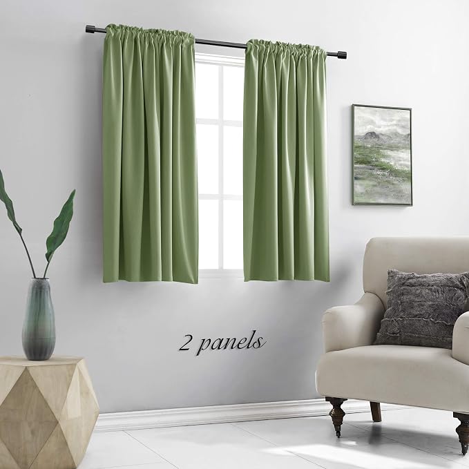 Sage Green Blackout Curtains for Kitchen - Image 2