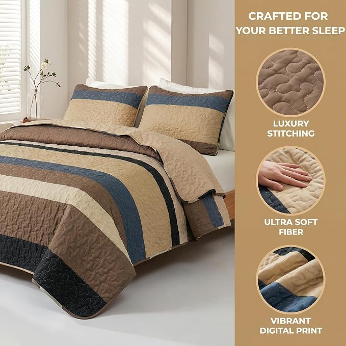 Whale Flotilla Reversible Camel Print Quilts Queen Size - Image 5